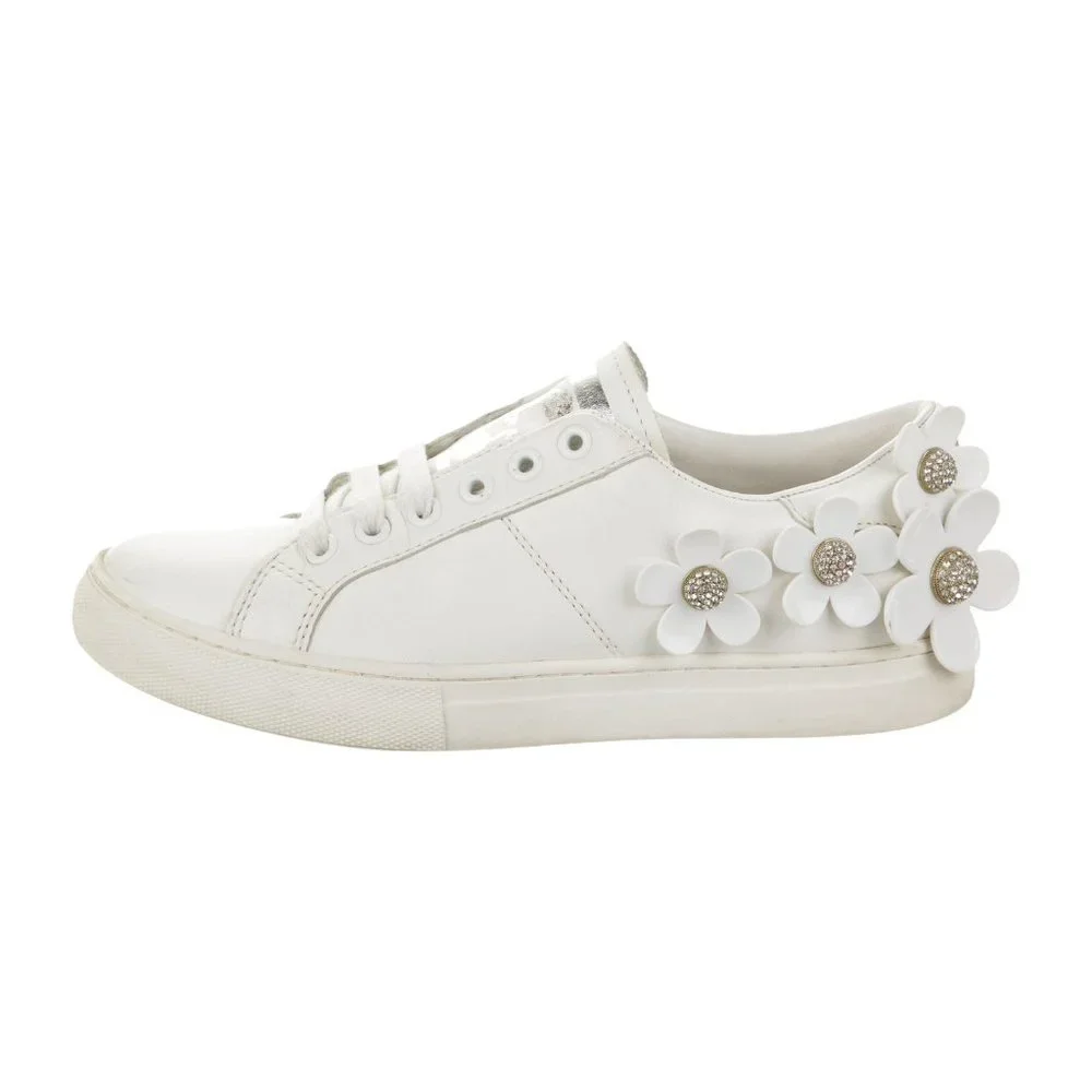 Marc Jacobs Women's Slip On White Leather Embellished Daisy Sneakers Sz 37 7